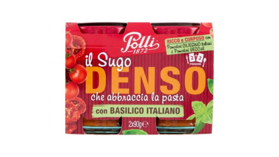Polli il Sugo Denso che abbraccia la pasta con Basilico Italiano 2 x 90 g