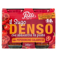Polli il Sugo Denso che abbraccia la pasta con Pomodoro e Peperoncino Calabrese 2 x 90 g