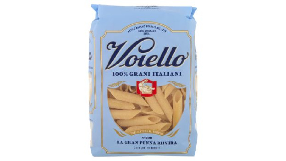 Voiello Pasta La Gran Penna Ruvida N°200 grani 100% italiani Trafilata bronzo 500g