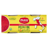 Petti la Completa Polpa Fine ai 6 pomodori Pomodoro Italiano 2 x 200 g