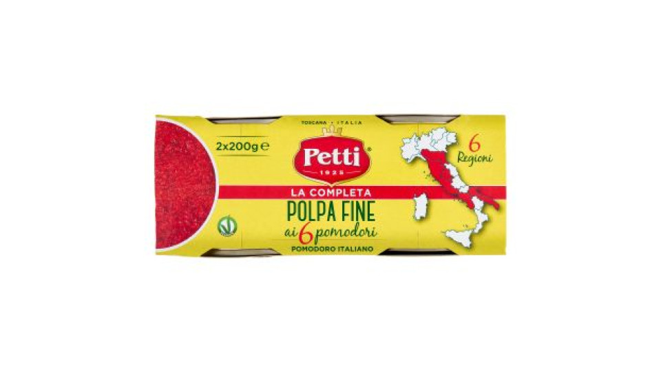 Petti la Completa Polpa Fine ai 6 pomodori Pomodoro Italiano 2 x 200 g
