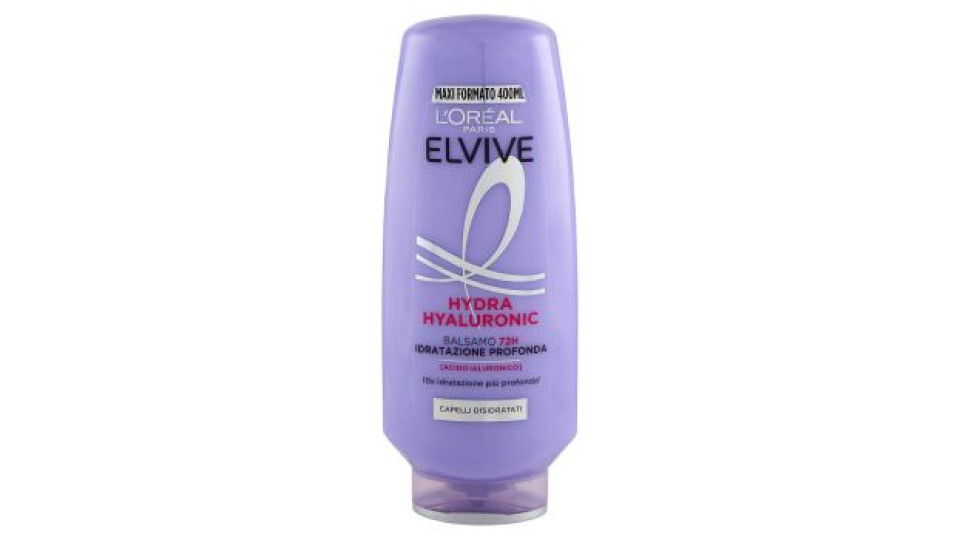 Elvive Hydra Hyaluronic Balsamo 72H Idratazione Profonda, per Capelli Disidratati, 400 ml