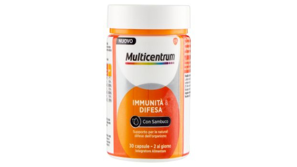 Multicentrum Immunità & Difesa con Sambuco Integratore Alimentare 30 capsule 48,0 g