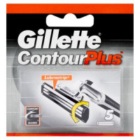 Gillette Lamette di Ricambio per Rasoio da Uomo Contour Plus, 5 Ricariche