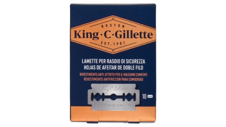 King C. Gillette Lame di Ricambio per Rasoio di Sicurezza da Uomo 10 Ricariche