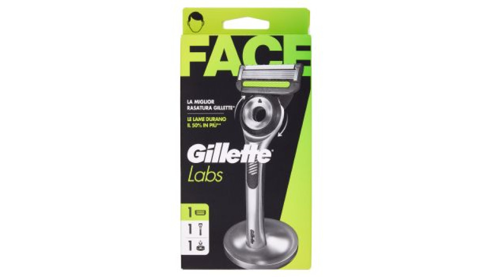 Gillette Labs Rasoio da Uomo Champion Gold Edition, 1 Manico + 1 Lametta + 1 Base