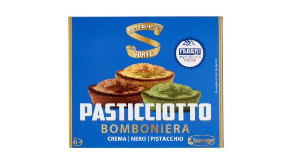 Pasticceria Soave Pasticciotto Bomboniera Crema - Nero - Pistacchio 6 x 25 g