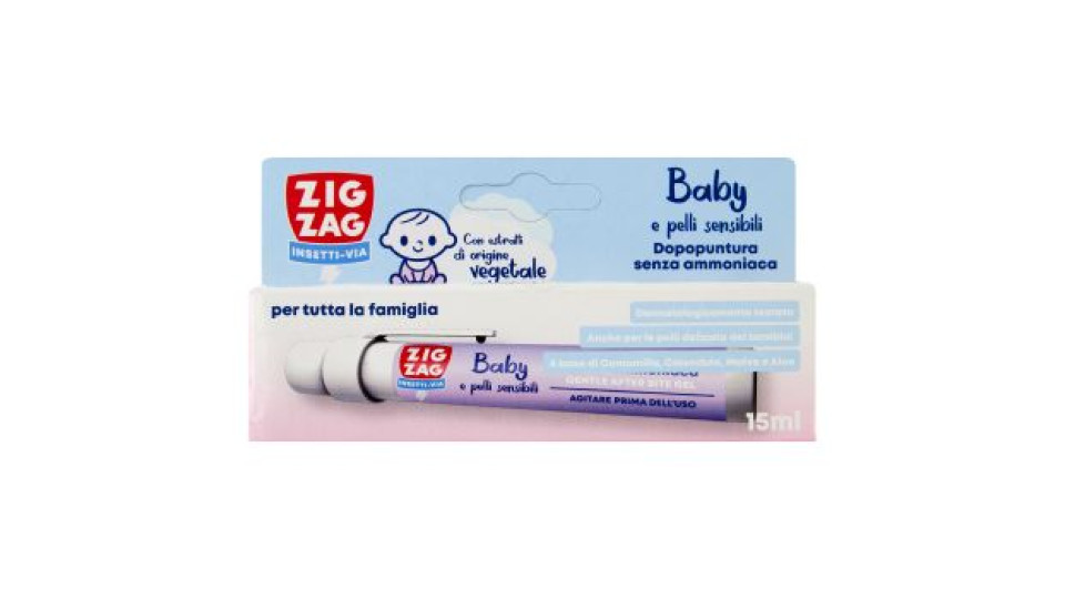 Zig Zag Insetti-Via Dopopuntura senza ammoniaca Baby e pelli sensibili 15 ml