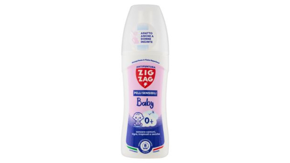 Zig Zag Insetti-Via Antipuntura Baby e pelli sensibili Mosquitoes & Tiks Repellent 0+ 100 ml