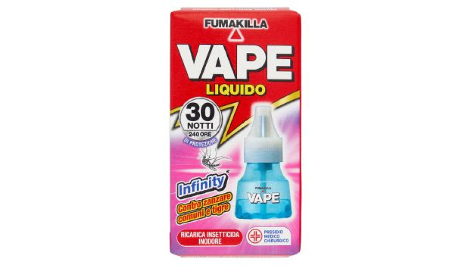 Vape Liquido Infinity Ricarica Insetticida Inodore 15 ml