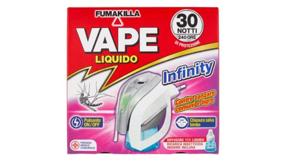 Vape Liquido Infinity Diffusore per Liquido Ricarica Insetticida Inodore Inclusa 15 ml