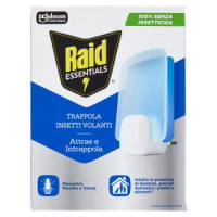 Raid Essentials Trappola Insetti Volanti; Moscerini, Mosche e Tarme, 100% Senza Insetticida, 1B+1R