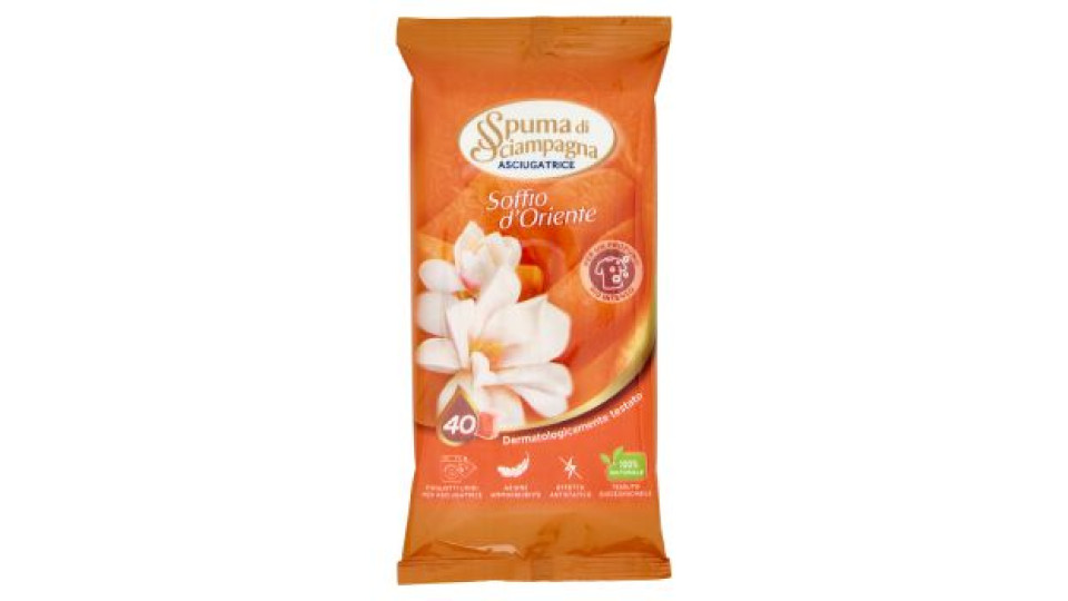 Spuma di Sciampagna Asciugatrice Soffio d'Oriente Foglietti 40 pz
