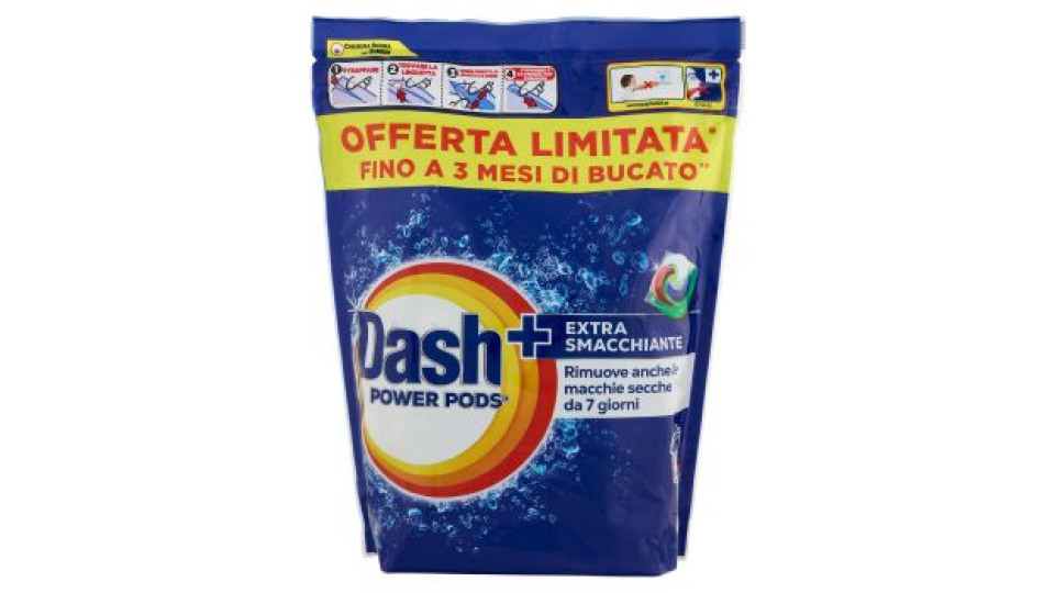 Dash Power Pods Detersivo Lavatrice In Capsule, Azione Extra-Smacchiante, 50 Lavaggi 1165 g