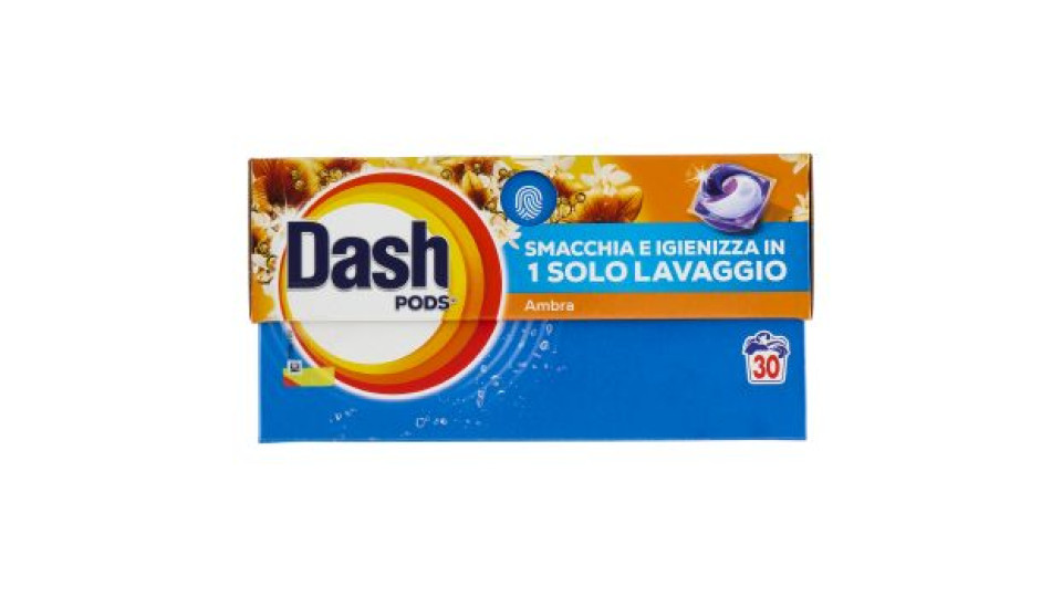 Dash Pods Detersivo Lavatrice In Capsule, Ambra, 30 Lavaggi 573 g