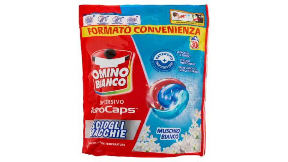 Omino Bianco Detersivo IdroCaps Scioglimacchie Doypack 30 caps 570 ml
