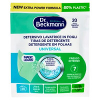 Dr. Beckmann Detersivo Lavatrice in Fogli Universal Magic Leaves 20 Fogli 80 g