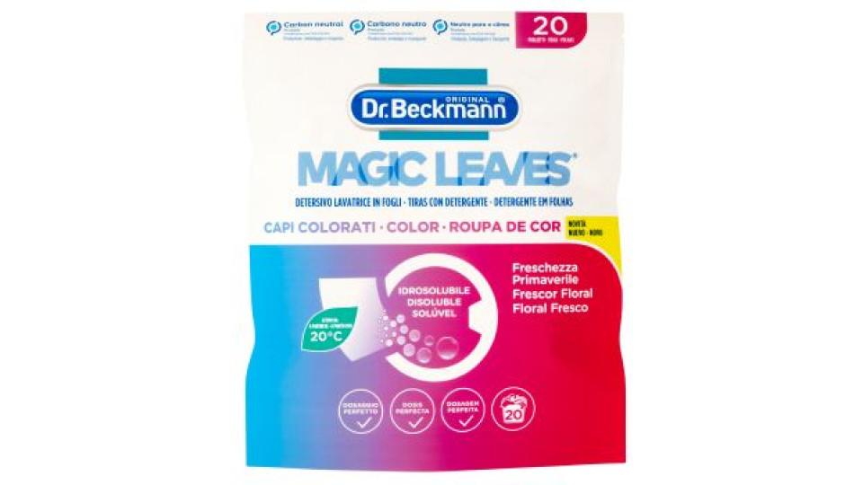 Dr. Beckmann Detersivo Lavatrice in Fogli Capi Colorati 20 pz