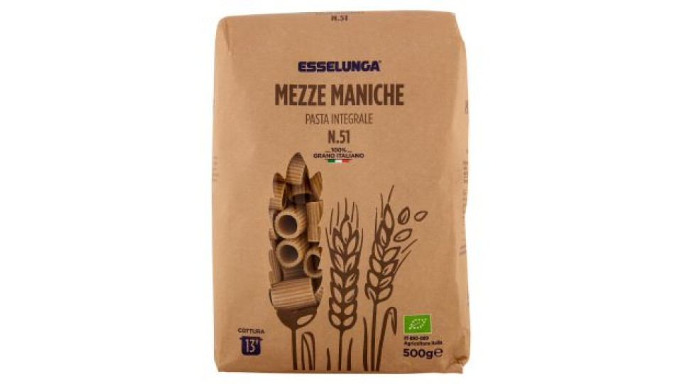 Esselunga Mezze maniche pasta integrale n.51 500 g