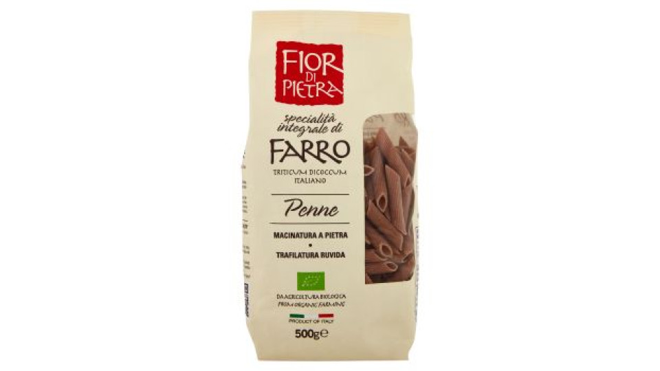 Fior di Pietra specialità integrale di Farro Triticum Dicoccum Italiano Penne 500 g