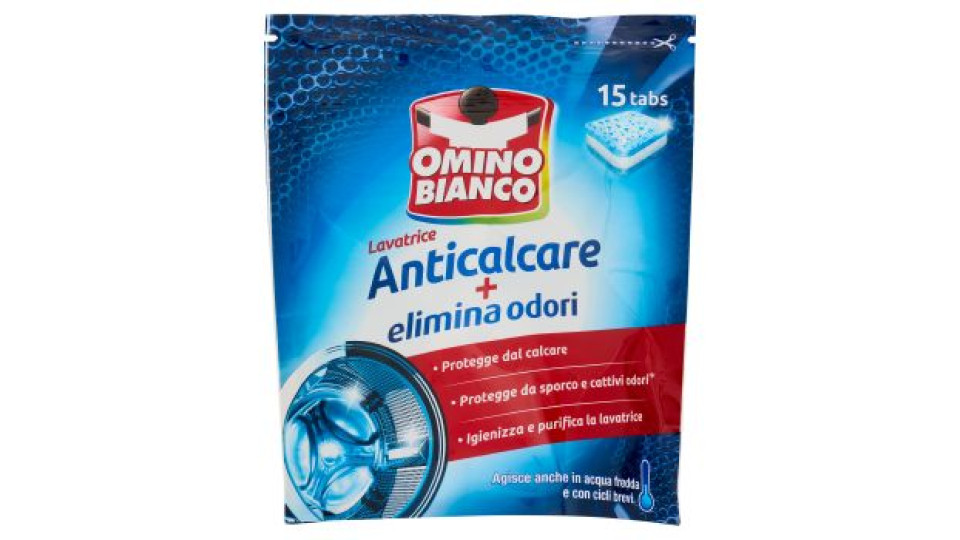 Omino Bianco Lavatrice Anticalcare + elimina odori 15 tabs 240 g