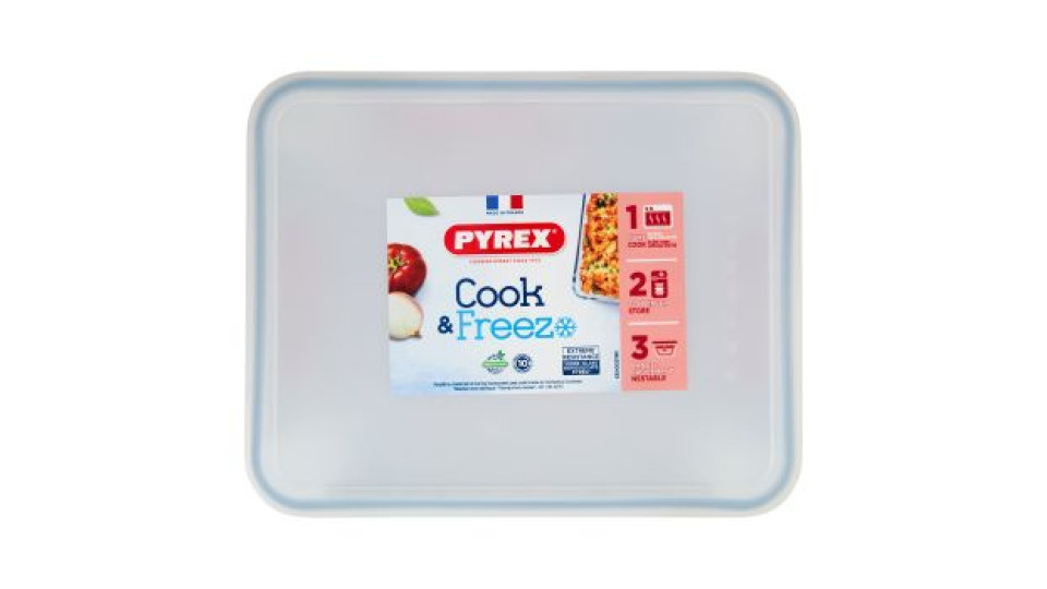 Pyrex Cook & Freez Contenitore in Vetro con Coperchio 24x19x8 cm 3-4 Porzioni 2,6 L