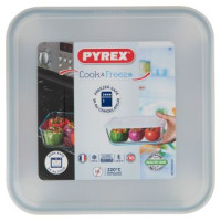Pyrex Cook & Freez Contenitore in Vetro con Coperchio 20x20x7 cm 2-3 Porzioni 2 L