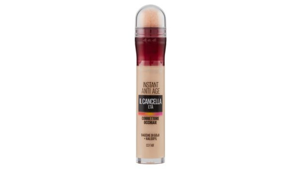 Maybelline New York Correttore Liquido Il Cancella Età con Bacche di Goji e Haloxyl, 03 Fair