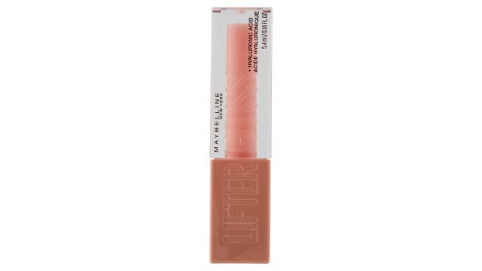 Maybelline New York Lifter Gloss, Lucidalabbra con acido ialuronico, Ice (002), 5,4 ml