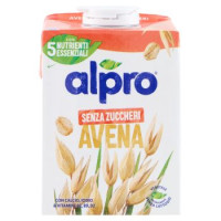 Alpro Senza Zuccheri Avena, Bevanda 100% Vegetale, Basso Contenuto di grassi, Senza Lattosio, 500ml