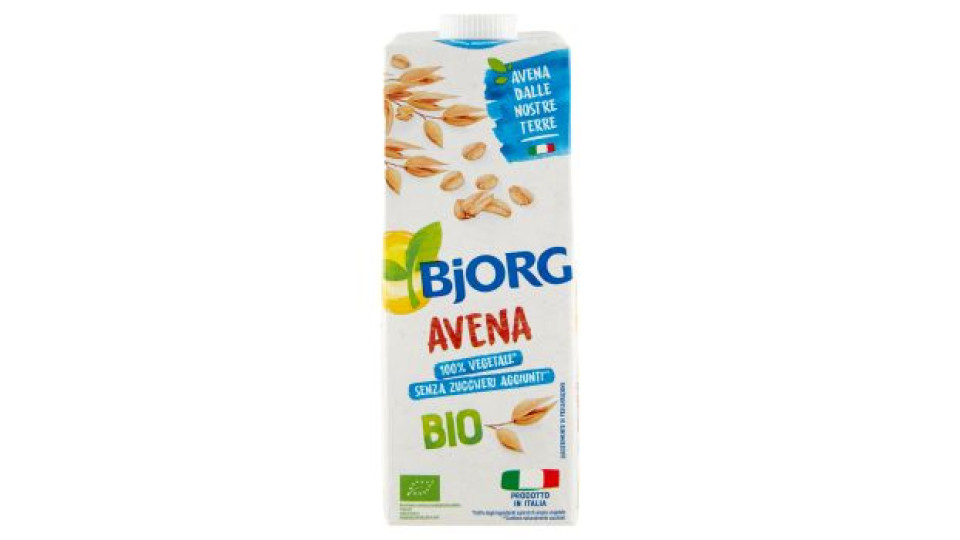 BJORG Avena Bevanda Vegetale Bio, Avena Italiana, Senza Zuccheri Aggiunti, Prodotto in Italia, 1L