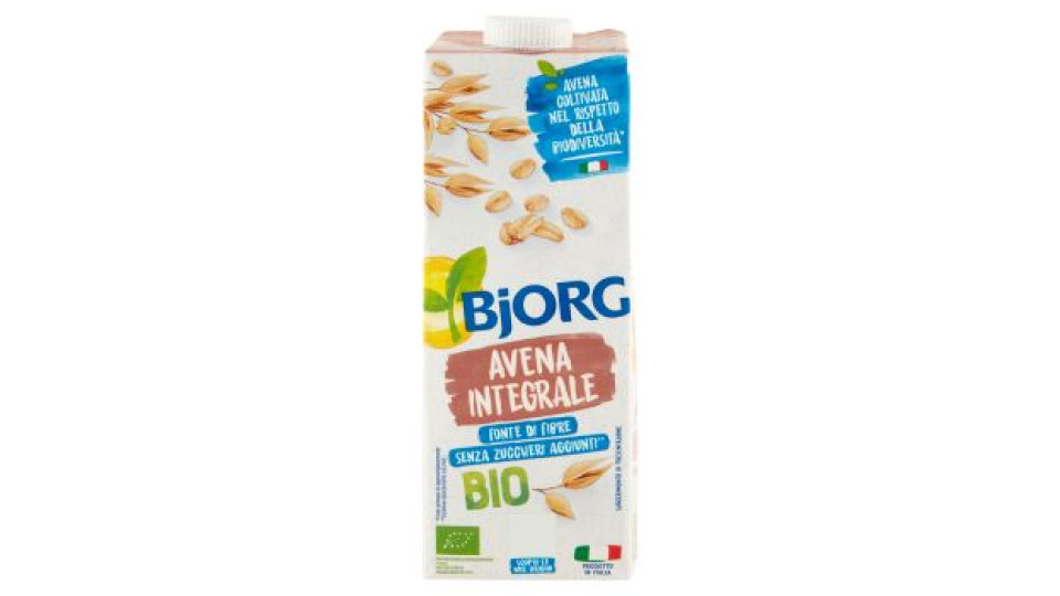 BJORG Avena Integrale Bevanda Vegetale Biologica, Senza Zuccheri Aggiunti, Prodotto in Italia, 1L