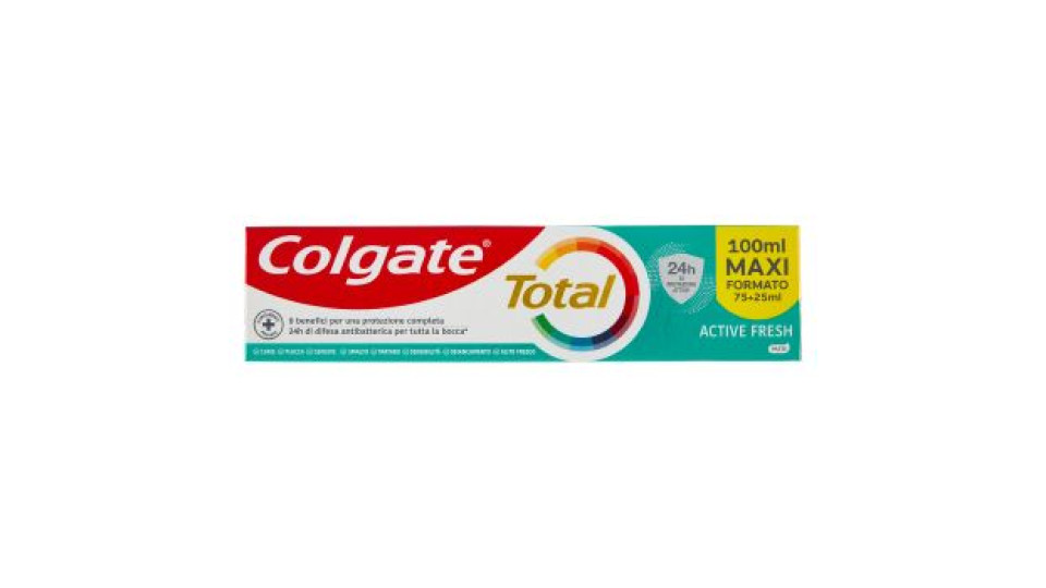 Colgate dentifricio Total Active Fresh 24h di protezione attiva 100 ml