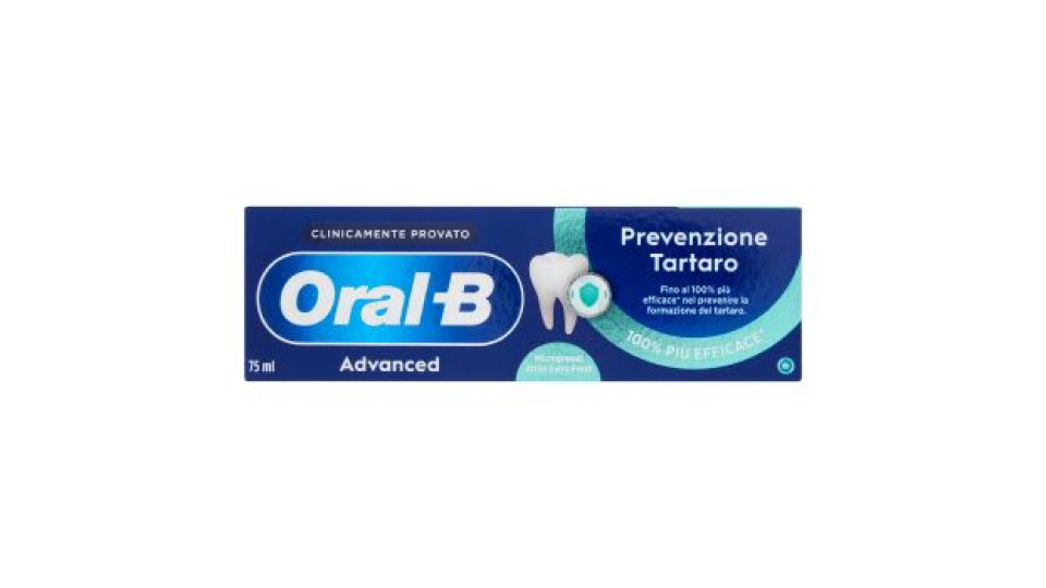 Oral-B Advanced Dentifricio Prevenzione Tartaro Microgranuli Attivi Extra Fresh 75 ml