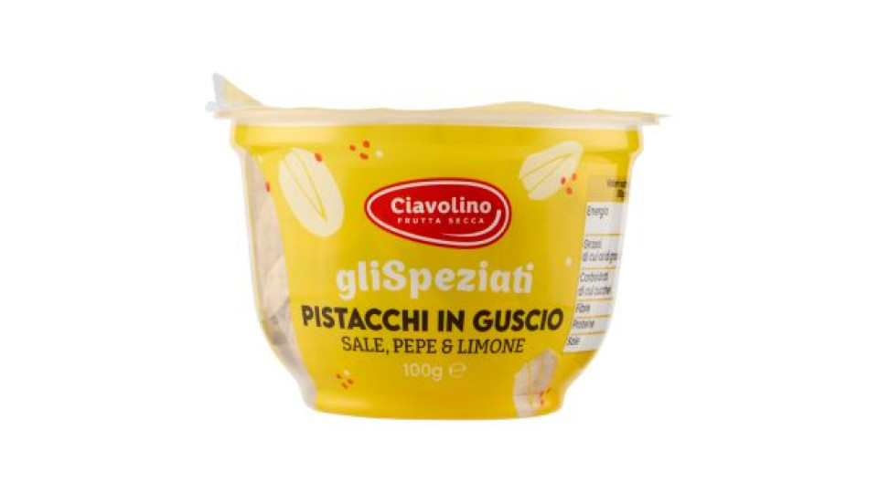 Ciavolino gliSpeziati Pistacchi in Guscio Sale, Pepe & Limone 100 g