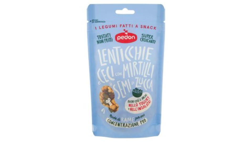 pedon I Legumi Fatti a Snack Lenticchie e Ceci con Mirtilli & Semi di Zucca 90 g