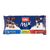 Müller, Mix 2 yogurt bianco più stelle al cioccolato 2 yogurt bianco più wafer al cioccolato