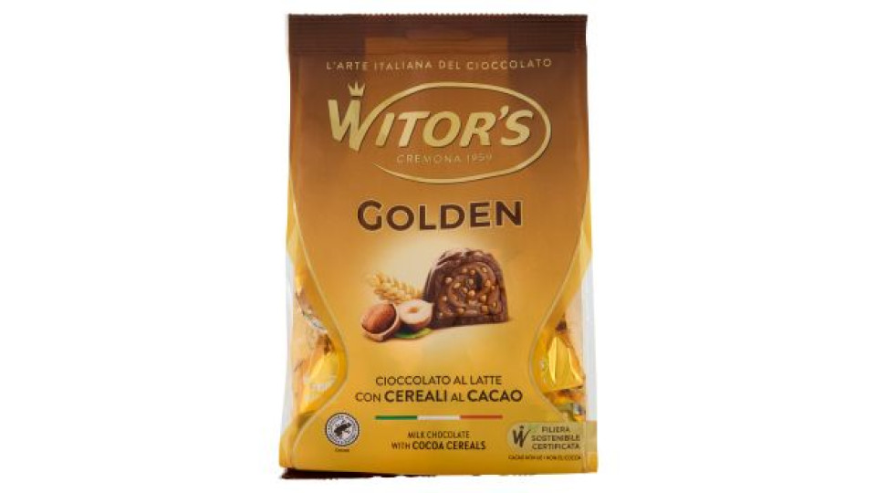 Witor's Golden Cioccolato al Latte con Cereali al Cacao 200 g