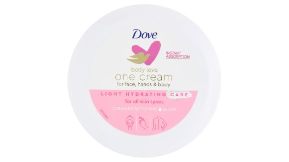 Dove body love one cream for face, hands & body Light Hidrating Care for all skin types 250 ml