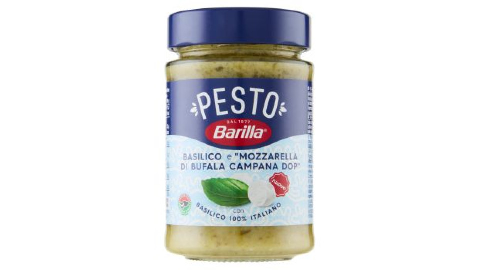 Barilla Pesto con Basilico e "Mozzarella di Bufala Campana DOP" Condimento e Sugo per Pasta 190 g