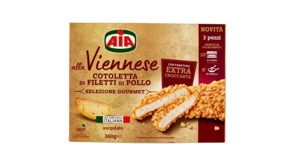 Aia alla Viennese Cotoletta di Filetti di Pollo Selezione Gourmet surgelato 360 g