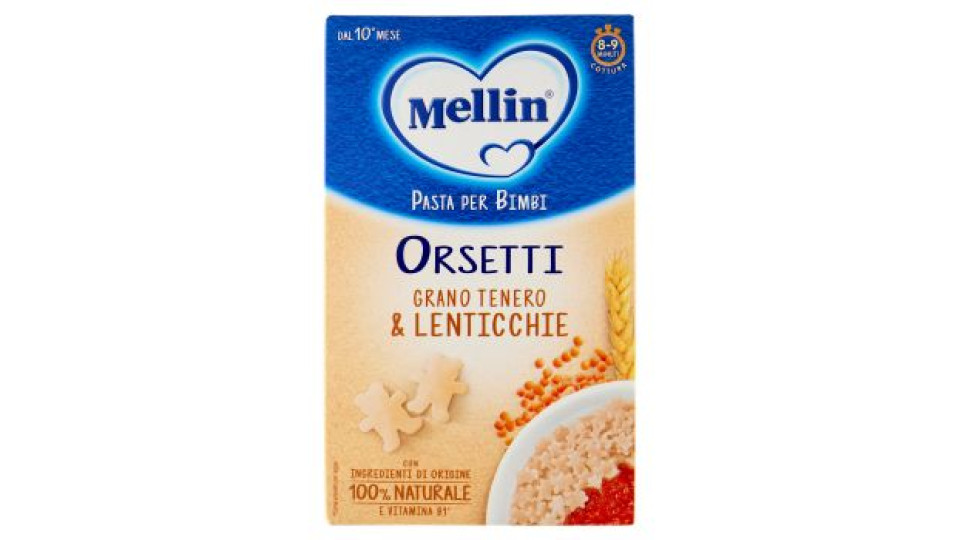 Mellin Pasta per Bimbi Orsetti Grano Tenero & Lenticchie 280 g
