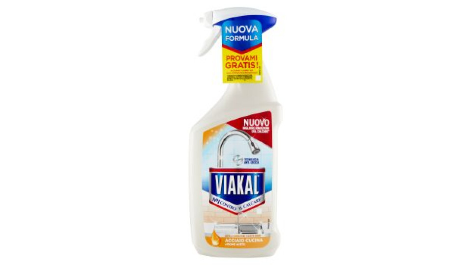 Viakal Detersivo Anticalcare Acciaio Cucina Spray 720 ml