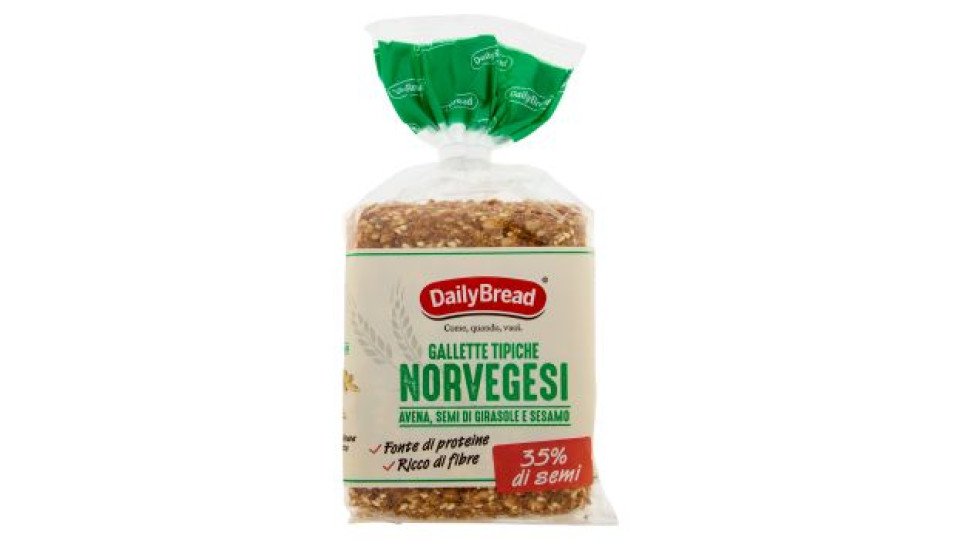 DailyBread Gallette Tipiche Norvegesi Avena, Semi di Girasole e Sesamo 190 g