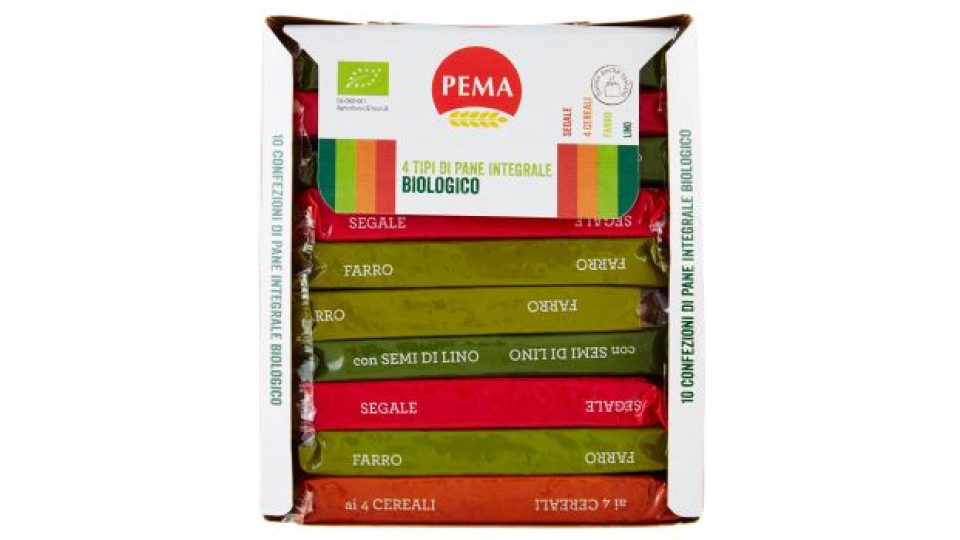 Pema cestino 4 tipi di pane integrale biologico 50gx10