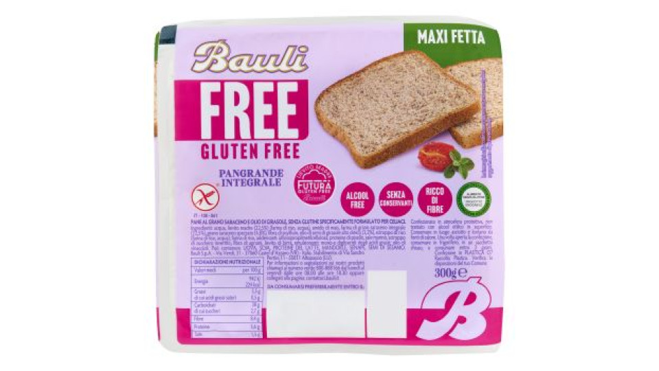 Bauli Free Gluten Free Pangrande Integrale 300 g