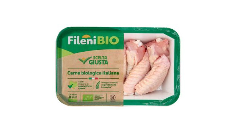 Fileni Bio Alette di Pollo Bio Porzionate Fiammeggiate