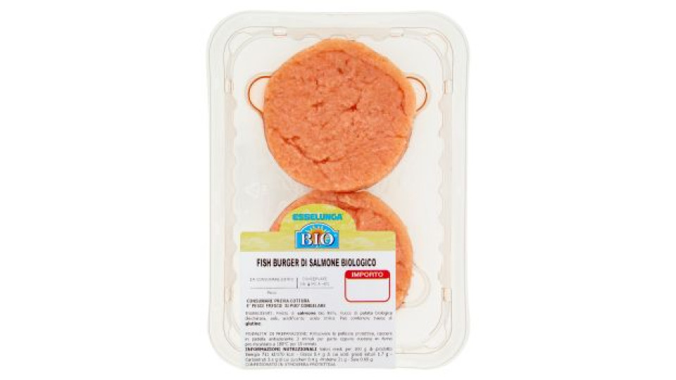 Esselunga Bio Fish burger di salmone biologico 160 g