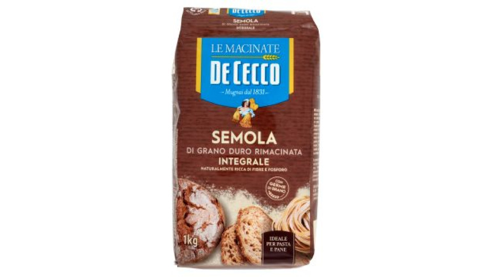 De Cecco Le Macinate Semola di Grano Duro Rimacinata Integrale