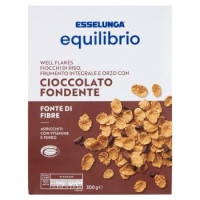 Esselunga Equilibrio Well flakes fiocchi di riso, frumento integrale, orzo, cioccolato fondente 300g